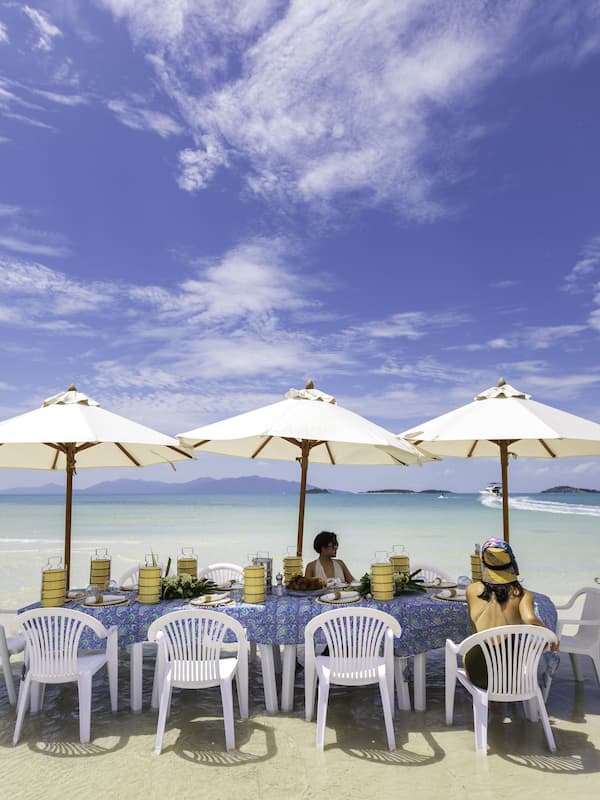 Outdoor banquet area