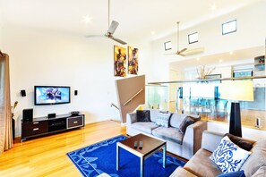 Apartment, 2 Bedrooms (2K, 1 Air Bed or 1K, 2KS, 1 Air Bed) | Living area - Shorelines 27 Hamilton Island 2 Bedroom Ocean View Near Marina With Golf Buggy (Whitsundays)