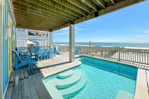 A heated pool - Memory Maker by GSVR | Spacious Beachfront Retreat w/ Heated Pool, Elevator + FREE Activities/Golf (Gulf Shores)