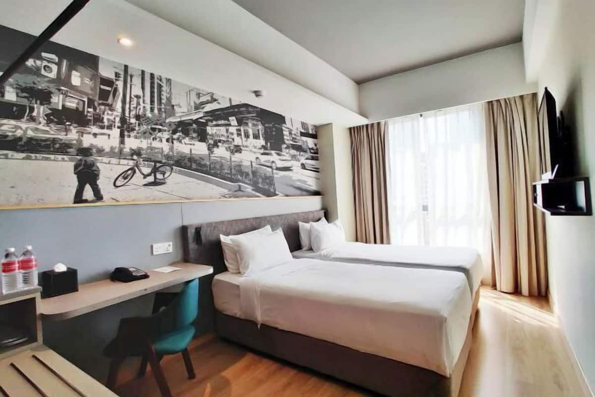 In-room safe, desk, laptop workspace, soundproofing