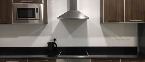 Fridge, microwave, oven