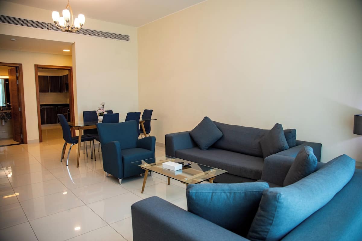 Living area | 50-inch LED TV with satellite channels, TV