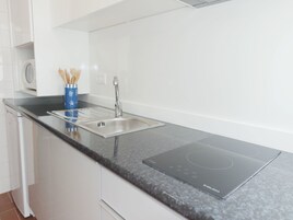 Apartment, 2 Bedrooms, Balcony | Private kitchen | Full-size fridge, microwave, oven, stovetop