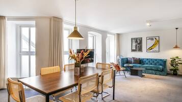 Design Apartment, 2 Bedrooms, Kitchen, Courtyard View (Amaliegade 43, Ground Floor) | Living area | Flat-screen TV, pay movies