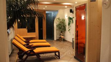 Sauna, body treatments, body wraps, facials, manicures and pedicures