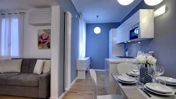 Apartment 1 Bedroom, Ca dei Botteri 4 | Dapur peribadi | Peti sejuk, ketuhar gelombang mikro, dapur, mesin basuh pinggan mangkuk