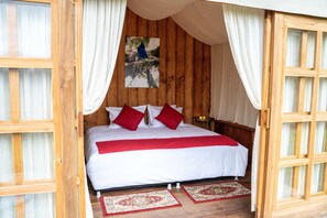 Ecolodge Luxury Glamping room with hot water | 高档床上用品、羽绒被、特色家居、床单