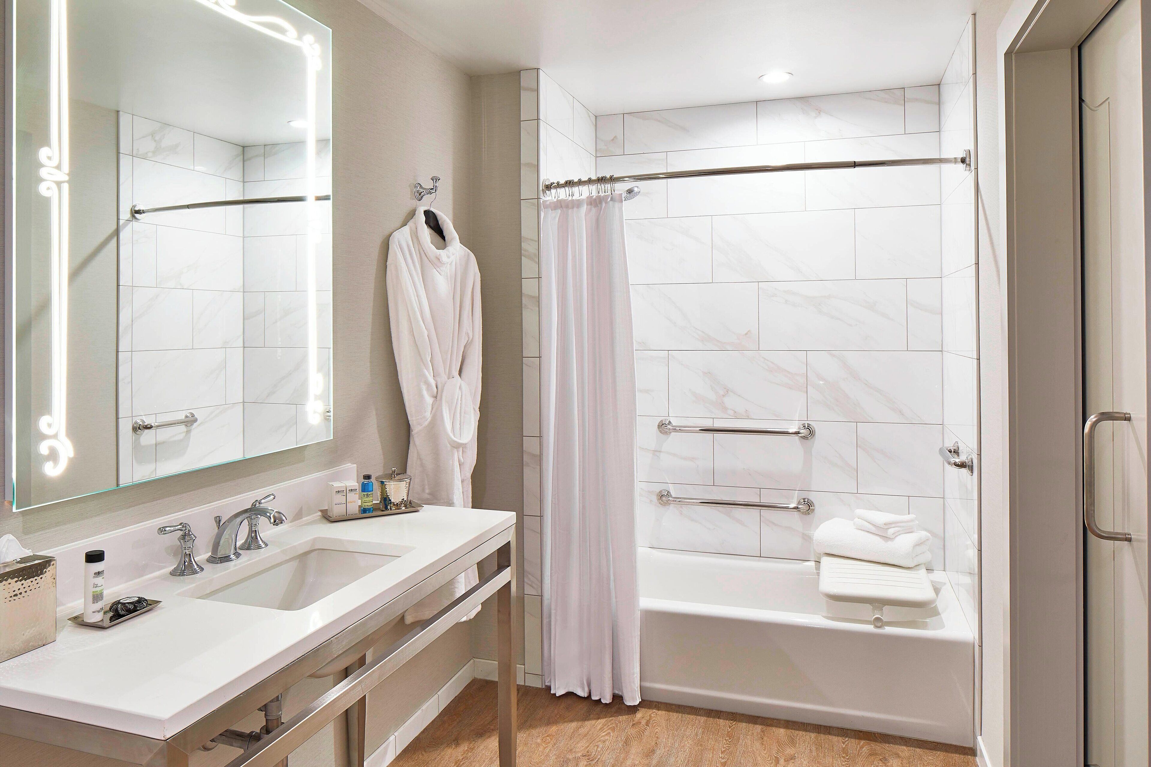room, 2 queen beds (mobility accessible, tub) | bathroom | shower, designer toiletries, hair dryer, bathrobes