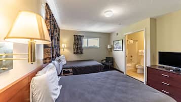 Laptop workspace, free WiFi, bed sheets