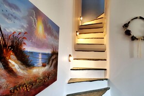 Duplex, 1 Bedroom, Balcony, Sea View | Premium bedding, desk, blackout drapes, soundproofing - Avissalou Apartments (Tinos)