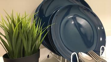 Fridge, stovetop, cookware/dishes/utensils