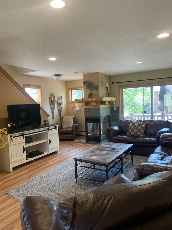 智能電視、壁爐、DVD 播放機、書籍