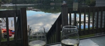 2 bedroom  1 bath, large deck and dock, on the water in peaceful cove,   Year 