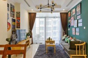 Apartment, 2 Bedrooms | Living area | Smart TV - City Apartment (Ho Chi Minh City)