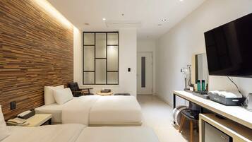 Quarto duplo | 1 quarto, roupas de cama premium, escrivaninha