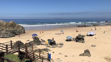 On the beach, white sand