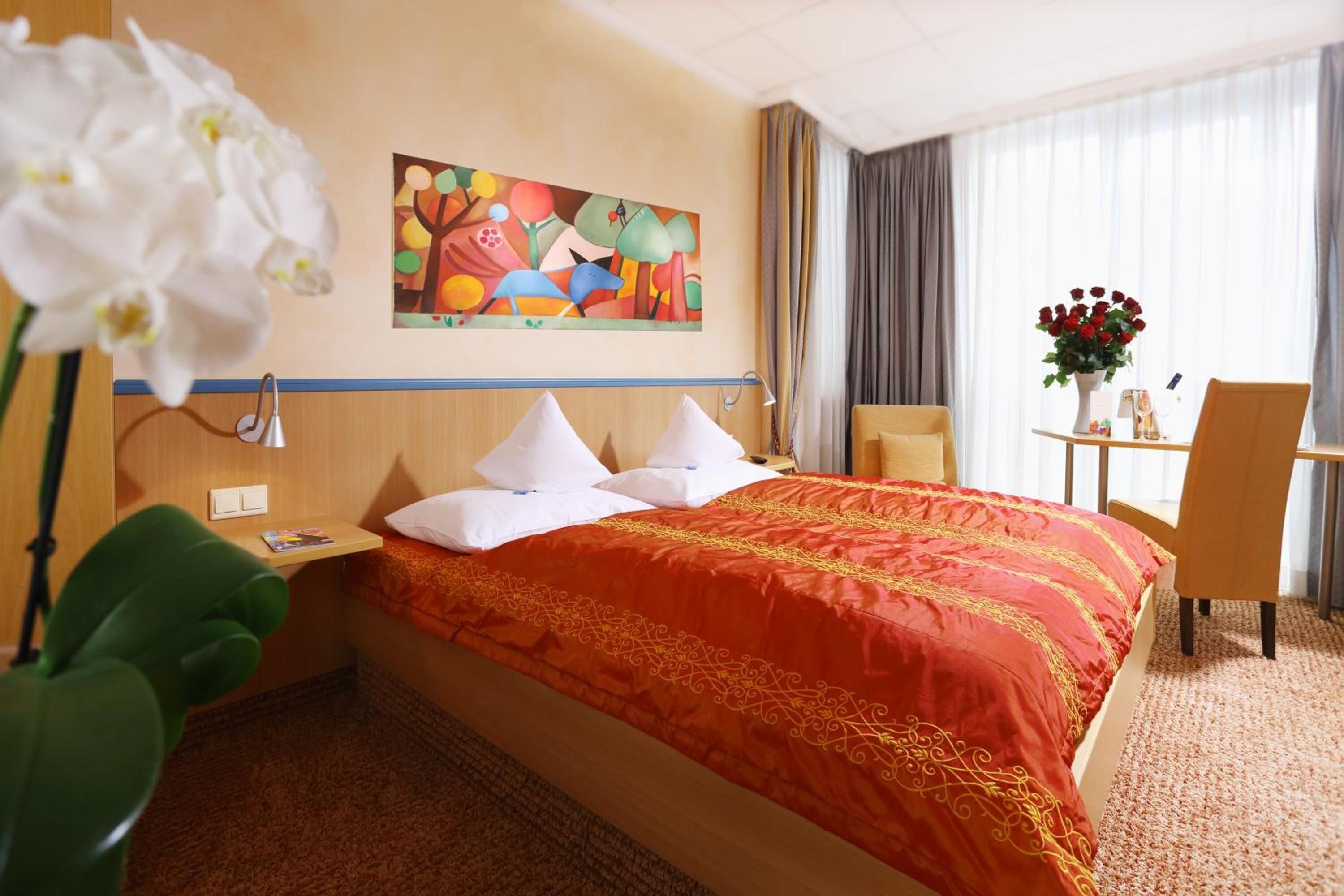 desk, blackout curtains, iron/ironing board, cots/infant beds