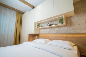 Apartment, 1 Bedroom, Terrace, Garden View | In-room safe, desk, laptop workspace, iron/ironing board - Apartments 42 North (Tivat)