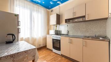 Apartment | Eigene Küche | Großer Kühlschrank, Mikrowelle, Herdplatte, Wasserkocher