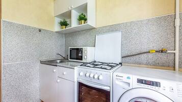 Apartment | Eigene Küche | Kühlschrank, Mikrowelle, Ofen, Herdplatte