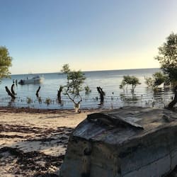 On the beach, motor boating, fishing
