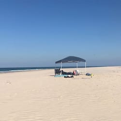 On the beach, motor boating, fishing