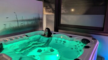 Una bañera de hidromasaje, masajes