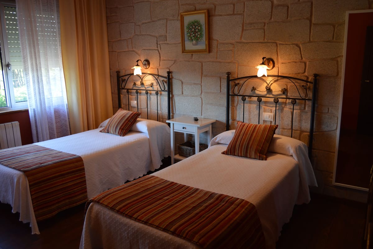 Desk, free WiFi, bed sheets