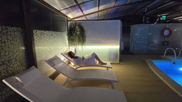 Indoor pool, open 10:30 AM to 11:00 PM, pool umbrellas, sun loungers