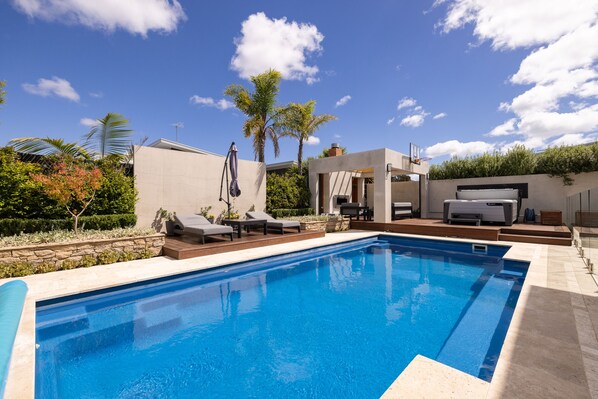 Outdoor pool, a heated pool