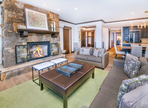 TV, fireplace, DVD player - Firelight Lodge True Ski-In/Ski-Out Luxury 4-Bedroom Condo (Edwards)