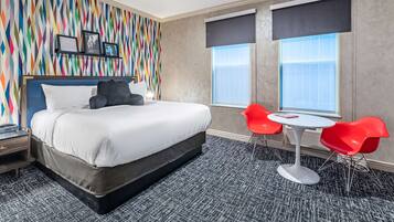 Pillow-top beds, in-room safe, blackout curtains, soundproofing