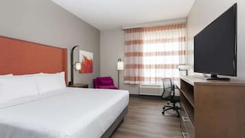 Room, 1 King Bed, Non Smoking | Pillowtop beds, desk, iron/ironing board, free cribs/infant beds