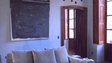 TV, DVD player, books, music library