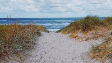 Beach nearby, sun-loungers