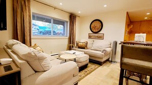 Smart TV, DVD player, books, video library