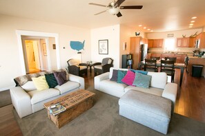 Smart TV, DVD player, books, video library