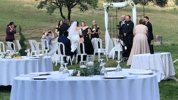 Outdoor banquet area