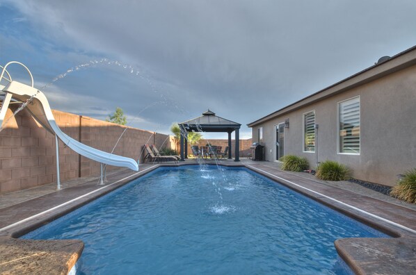 Outdoor pool, a heated pool