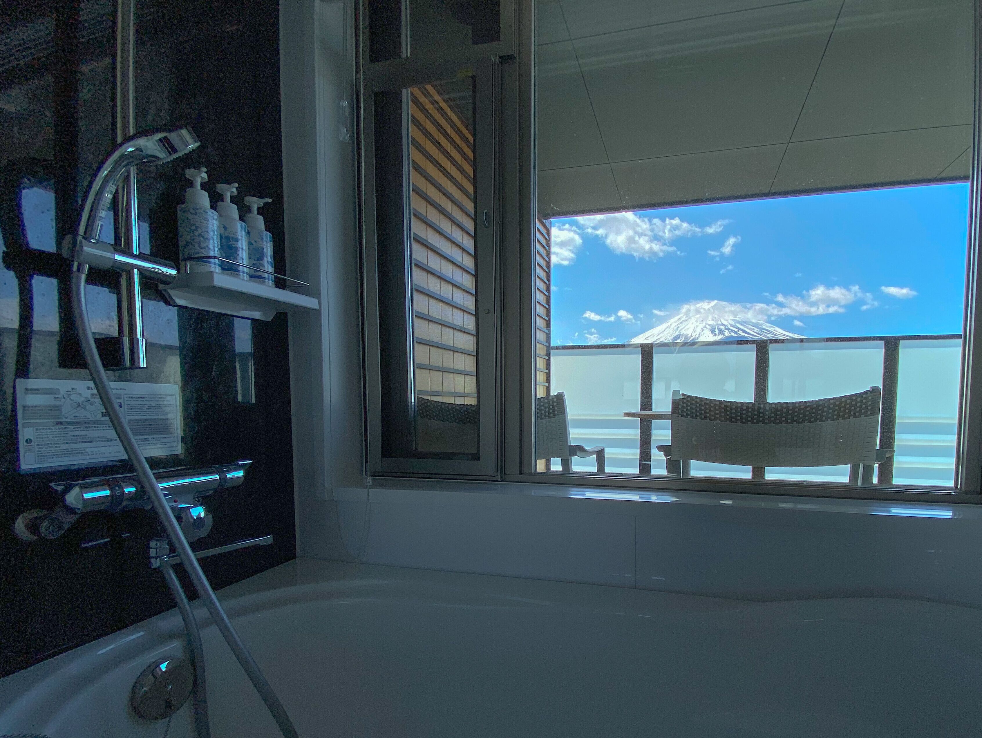special room deluxe double room 1 queen bed mt. fuji side with terrace, (24.02 square meters) | bathroom | combined shower/bathtub, free toiletries, hair dryer, slippers