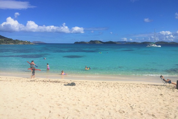 On the beach, sun loungers, beach towels