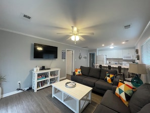 Smart TV, DVD player, books