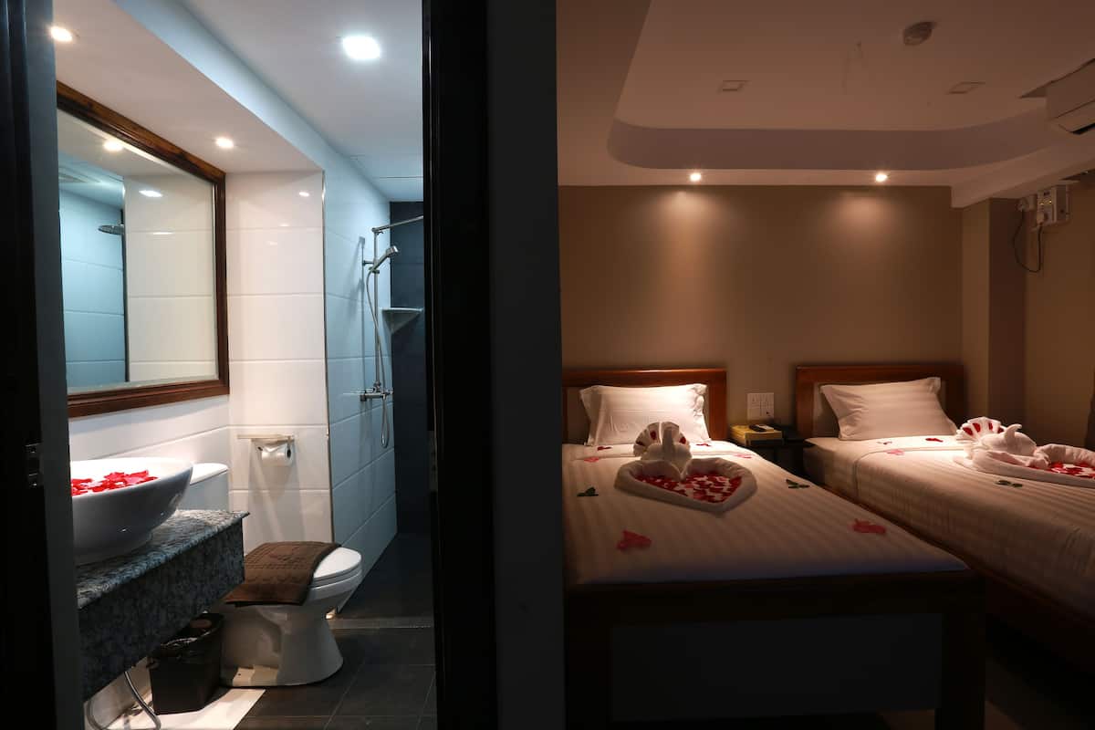 Habitación Deluxe con 2 camas individuales | Minibar, caja fuerte, escritorio y sistema de insonorización