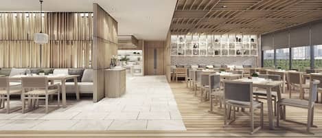 Melayani sarapan dan makan siang dengan sajian masakan internasional