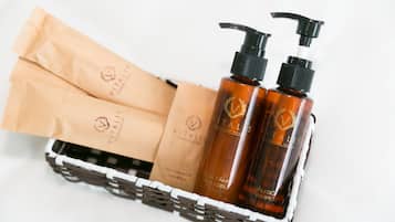 Free toiletries, hair dryer, slippers, bidet