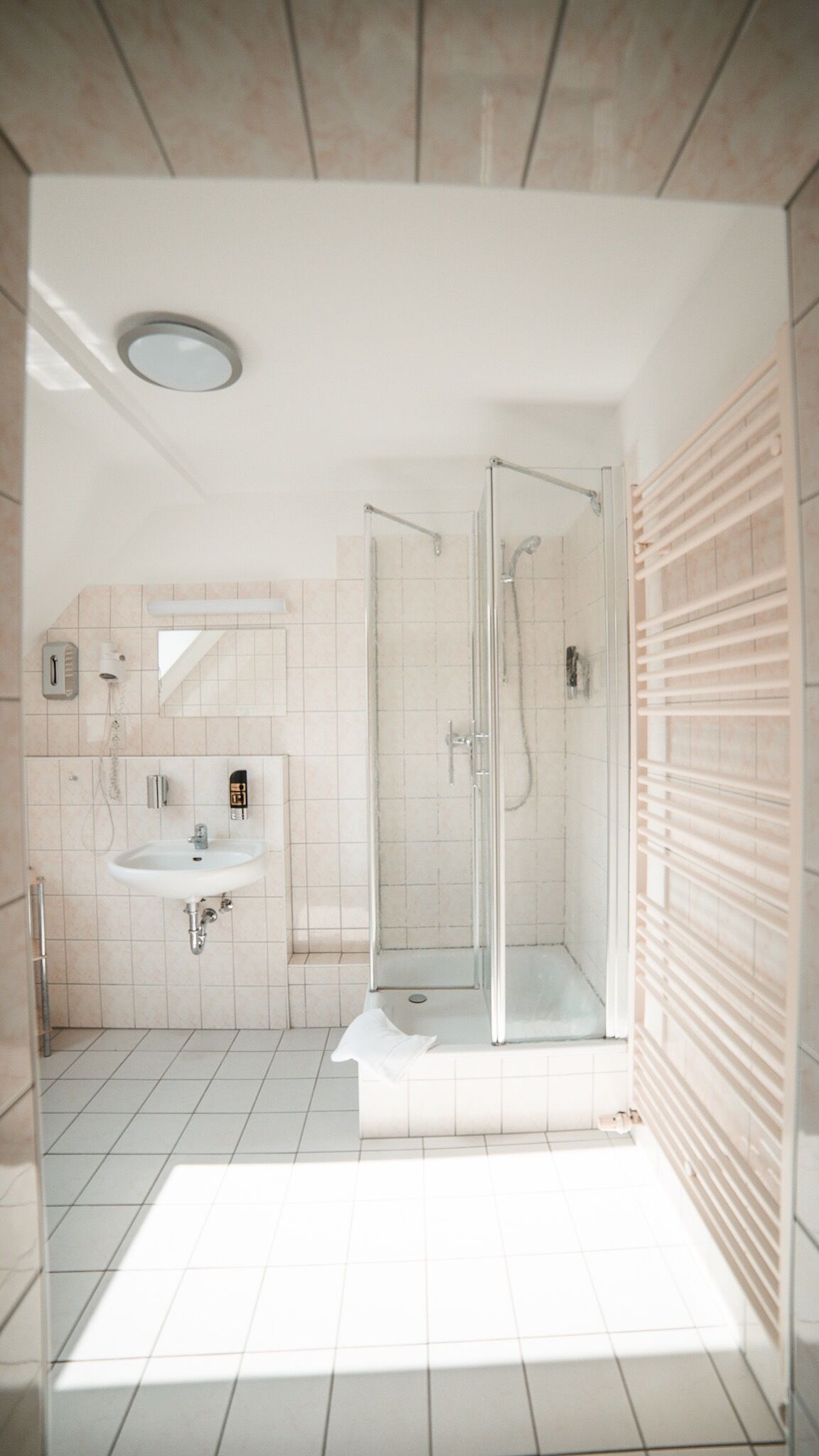 triple room | bathroom | shower, hair dryer, towels, soap