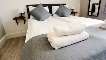 Premium bedding, individually decorated, individually furnished