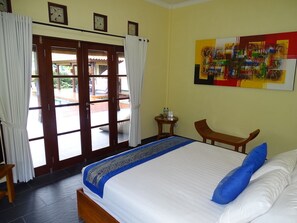 Superior Double Room, 1 King Bed, Pool Access, Pool View | 1 bedroom, minibar, in-room safe, desk - Bale Solah Lombok Holiday Resort (Batu Layar)