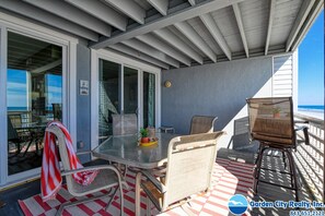 Outdoor dining - Sea Watch VIII 102 - Two Bedroom, Two Bath Oceanfront Condo (Garden City Beach)