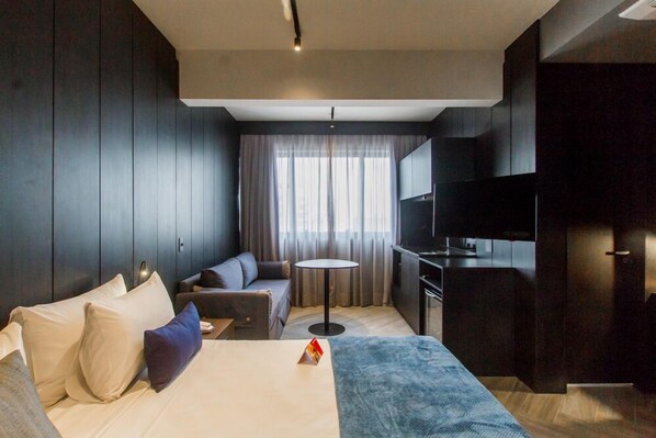 Executive Studio | Free minibar items, individually decorated, individually furnished, desk